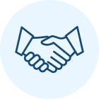 Business agreement symbol in circle